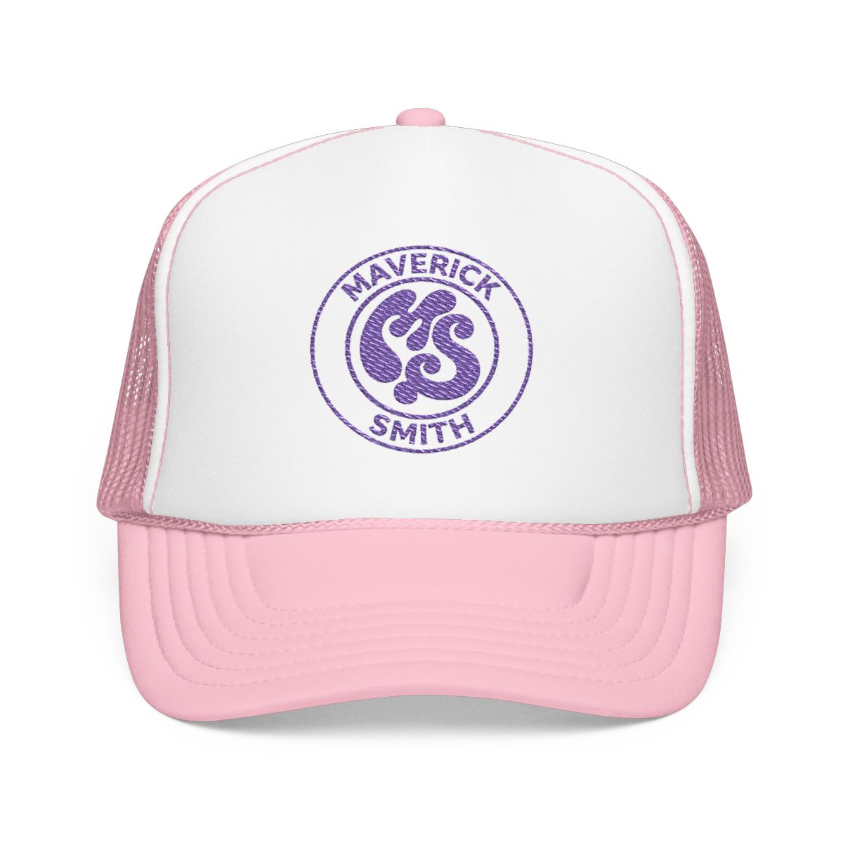 maverick-smith-foam-trucker-hat-retro-stamp-logo-mesh-cap